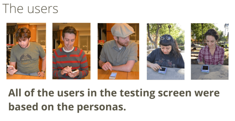 Images of user testing
