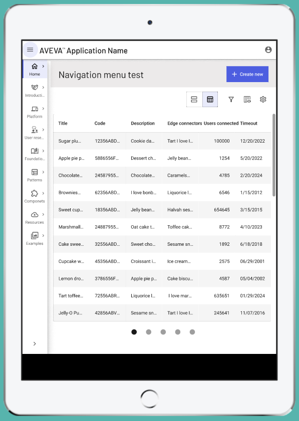 Prototype screenshot condensed nav, It utilizes an icon above a description in a stacked manner.

