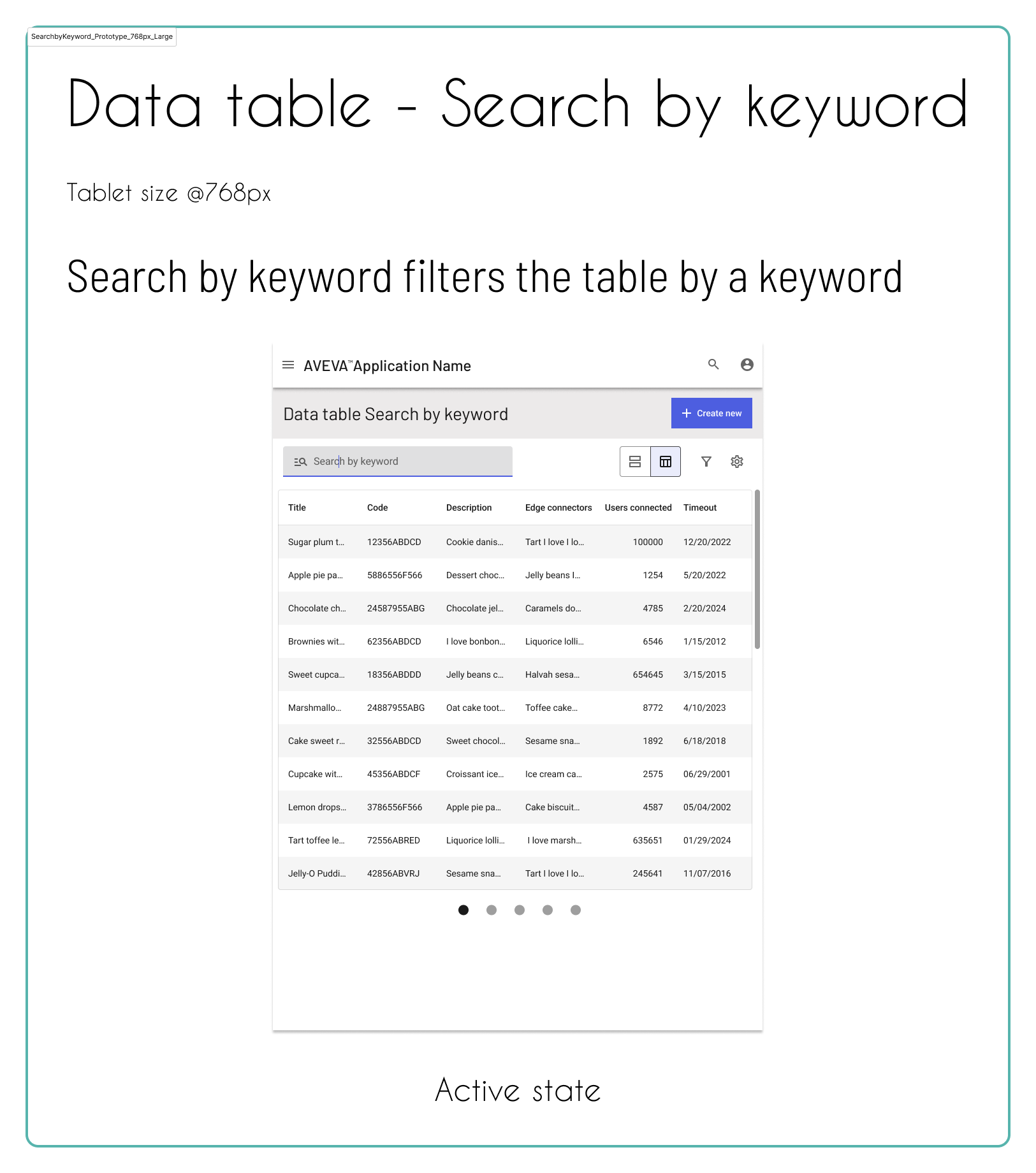 Search by Keyword - Prototype screenshot
